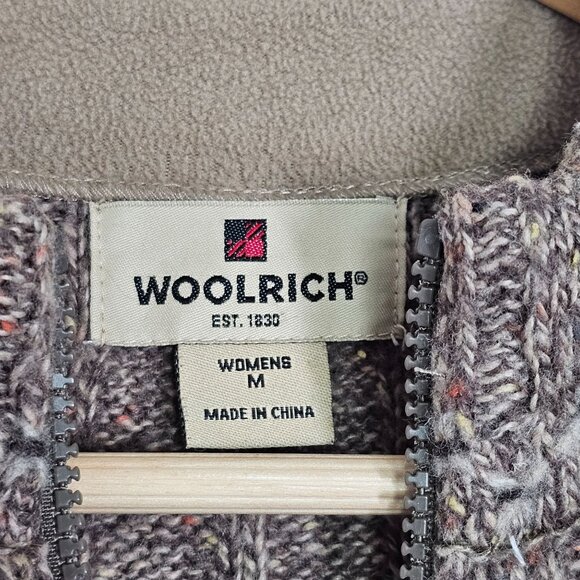 Woolrich Hickory Heather Vest Women's‎ M Brown Wool Blend Full Zip Ribbed - Picture 7 of 11